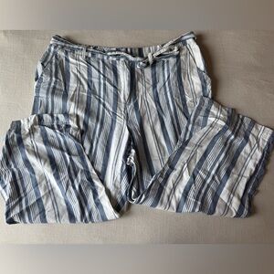 Tommy Hilfiger Blue and White Striped Chinos